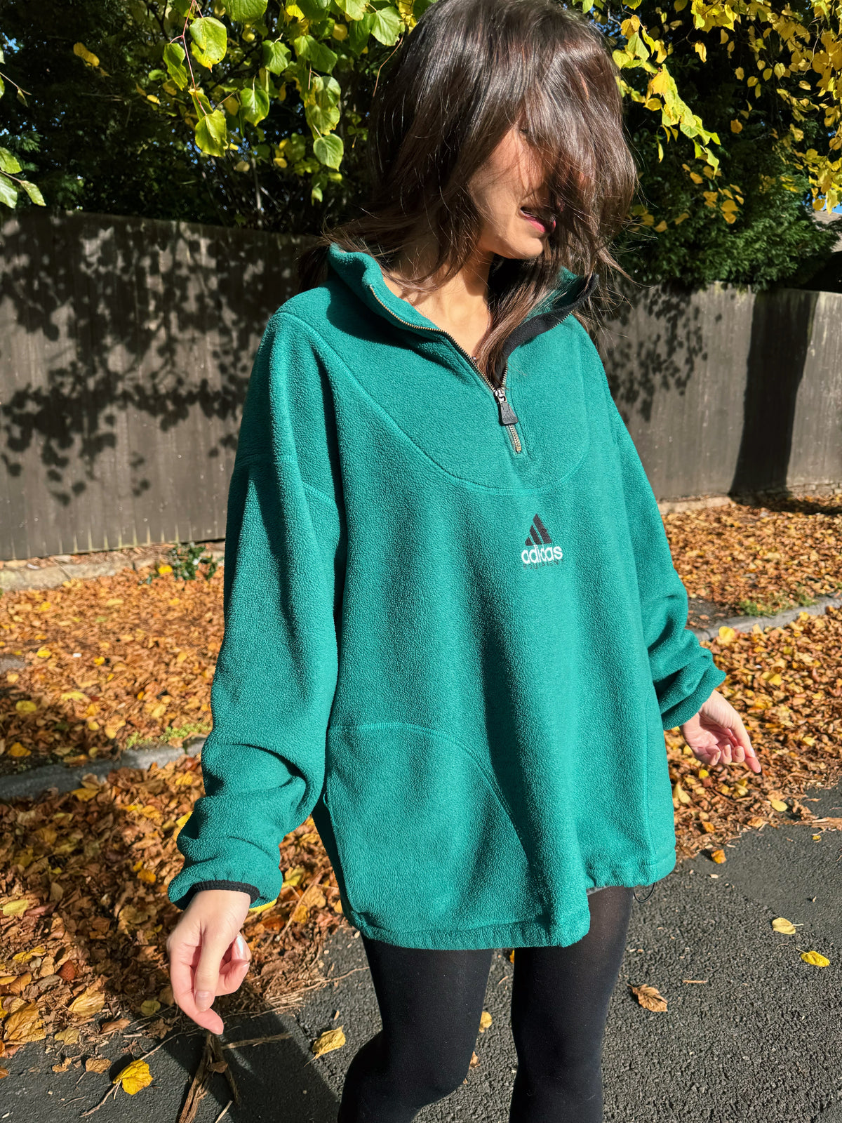 Vintage Adidas Equipment 1/4 Zip Polartec Fleece Forest Green