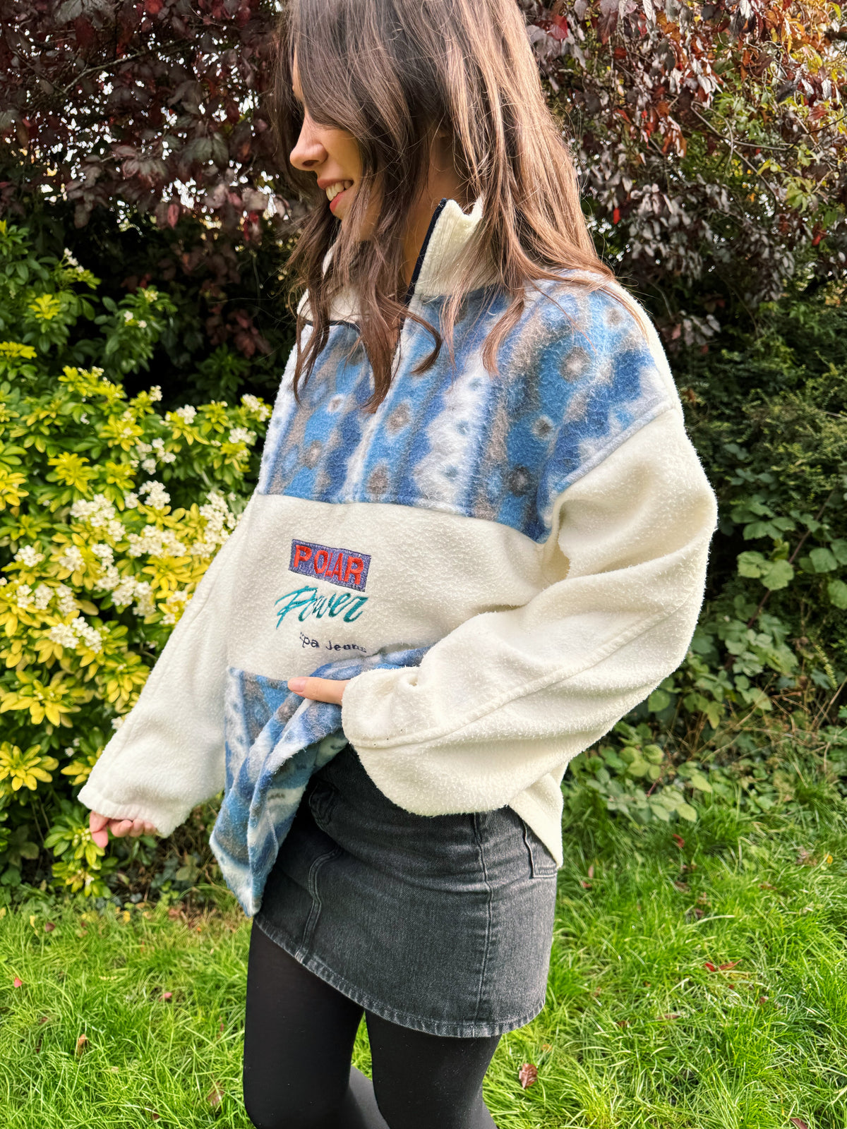 Vintage Polar Power Embroidered 1/4 Zip Fleece