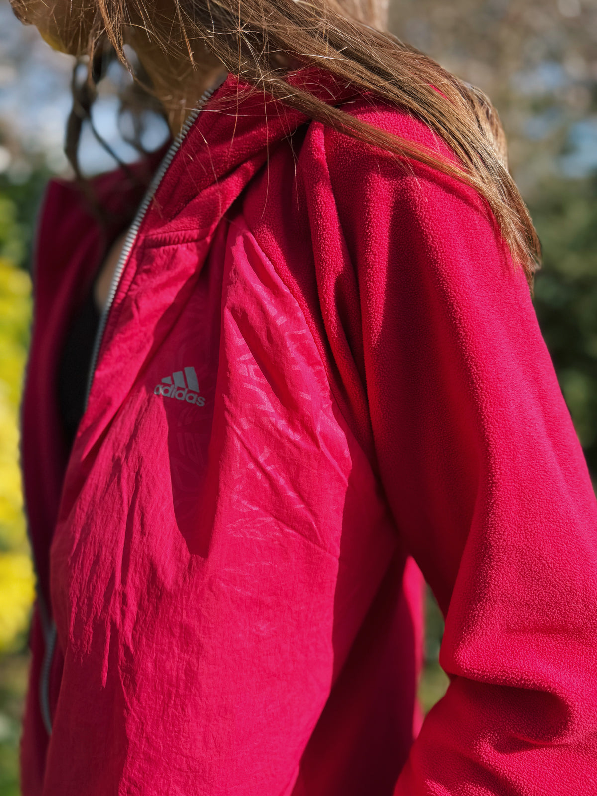 Adidas Full Zip Fleece Hoodie Pink