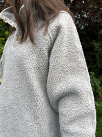 Vintage Cream Teddy 1/4 Button Polartec Fleece Pullover