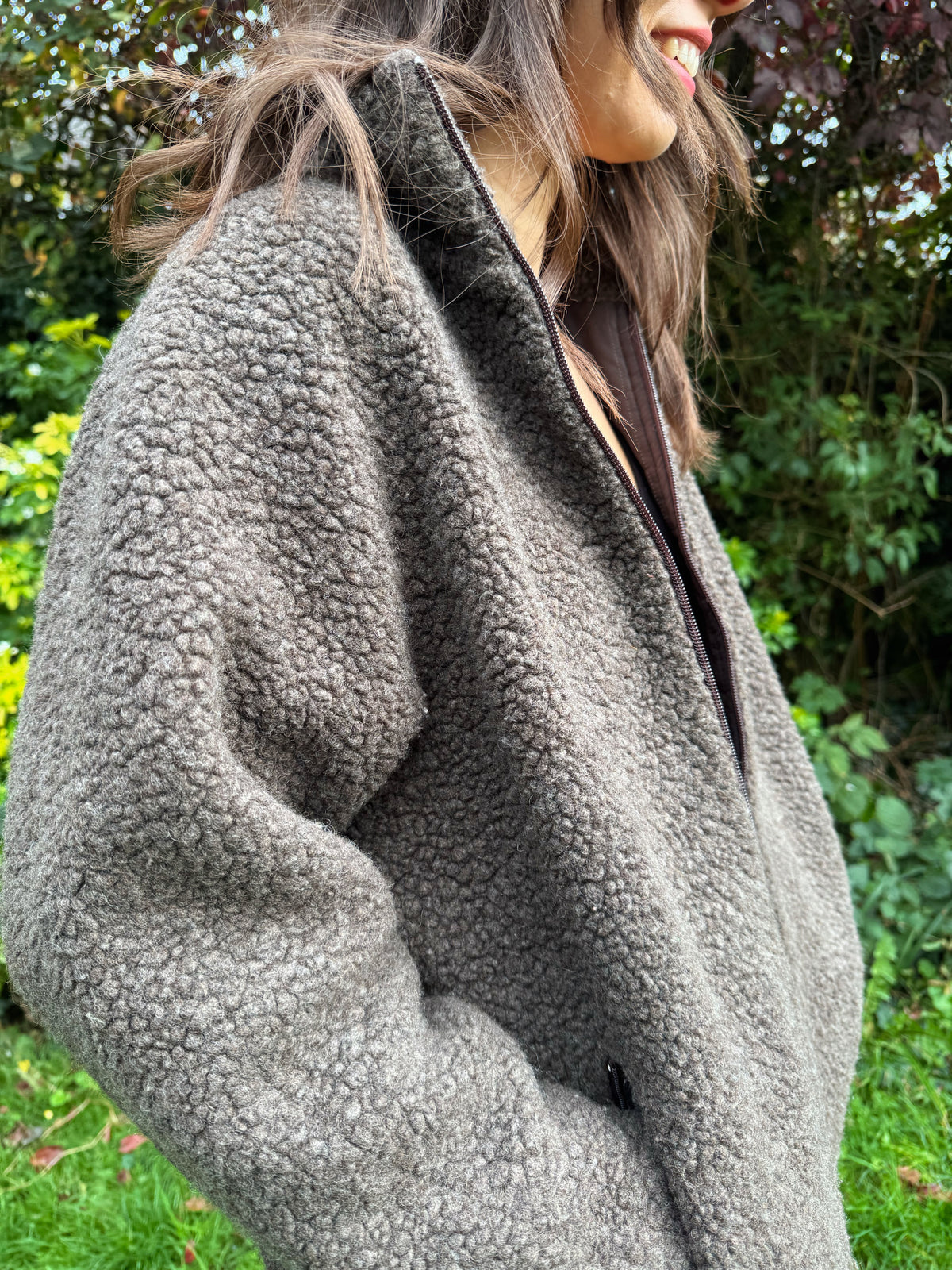 Vintage Canadiens Brown Sherpa Teddy Fleece Jacket