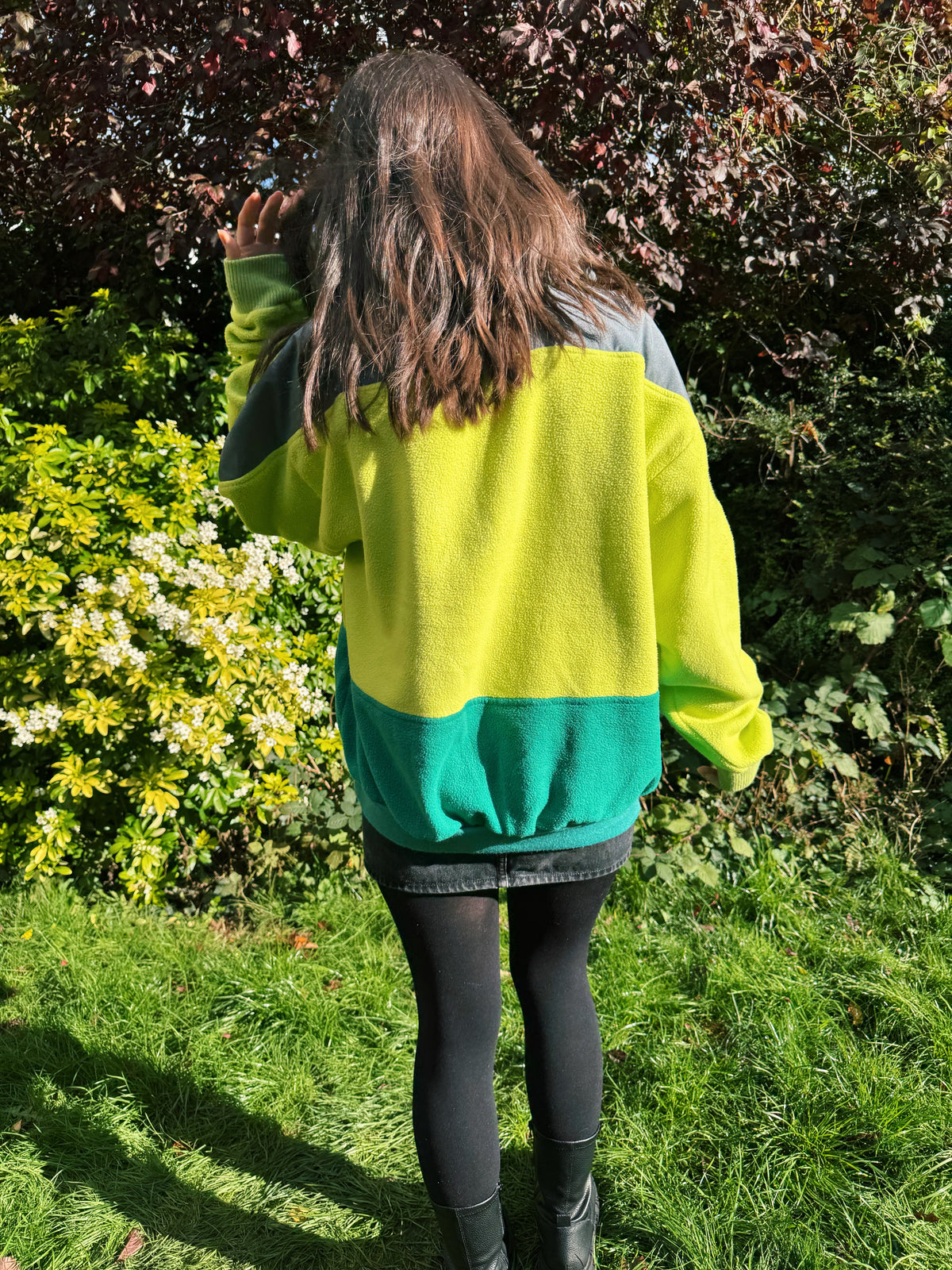 Vintage Colour Block 1/4 Zip Fleece