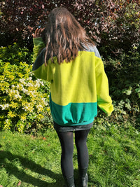 Vintage Colour Block 1/4 Zip Fleece