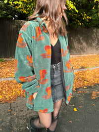 Vintage Squirrel Pattern Teddy Fleece Jacket