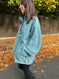 Vintage Teal & Purple 1/4 Zip Mountain Fleece