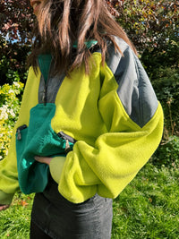 Vintage Colour Block 1/4 Zip Fleece