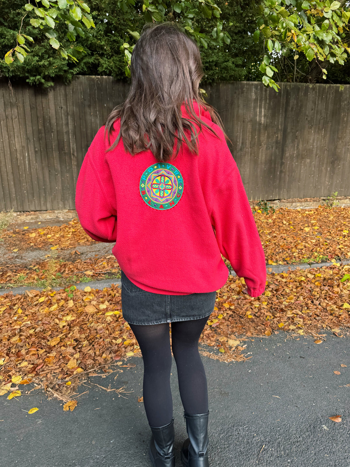 Vintage 90s Poivre Blanc Embroidered 1/4 Button Fleece Pink