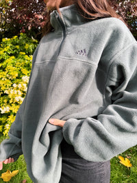 Vintage Adidas 1/4 Zip Fleece Khaki Green