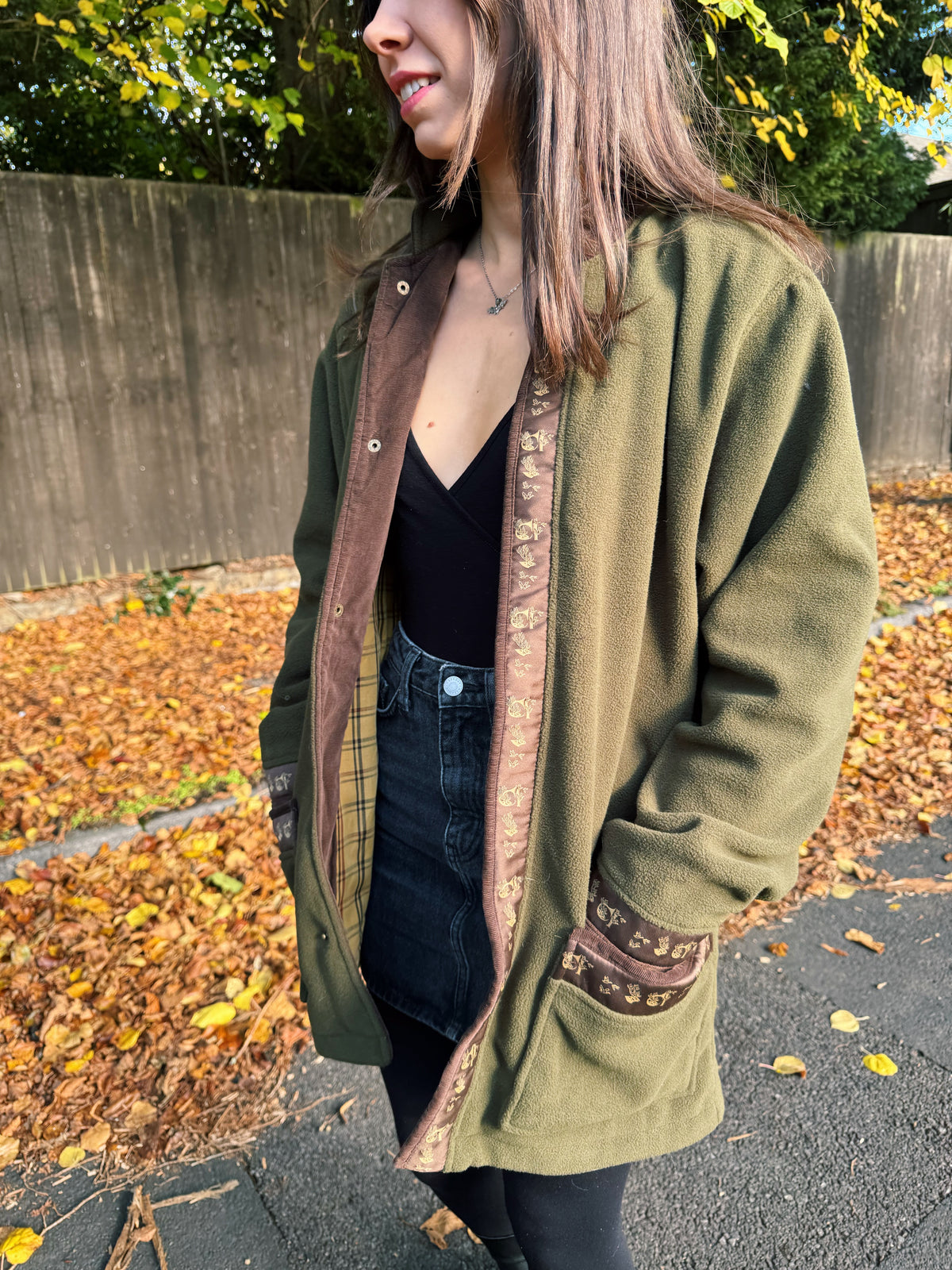 Vintage Olive Green Country Fleece Jacket