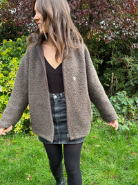 Vintage Canadiens Brown Sherpa Teddy Fleece Jacket