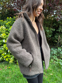 Vintage Canadiens Brown Sherpa Teddy Fleece Jacket