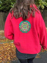 Vintage 90s Poivre Blanc Embroidered 1/4 Button Fleece Pink