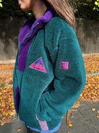 Vintage Helly Hansen Profile Sherpa Fleece Jacket Teal & Purple