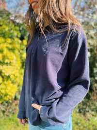 Fila Vintage 1/4 Zip Fleece Top Navy Blue