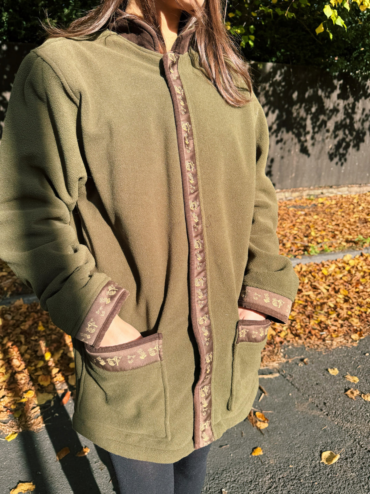Vintage Olive Green Country Fleece Jacket