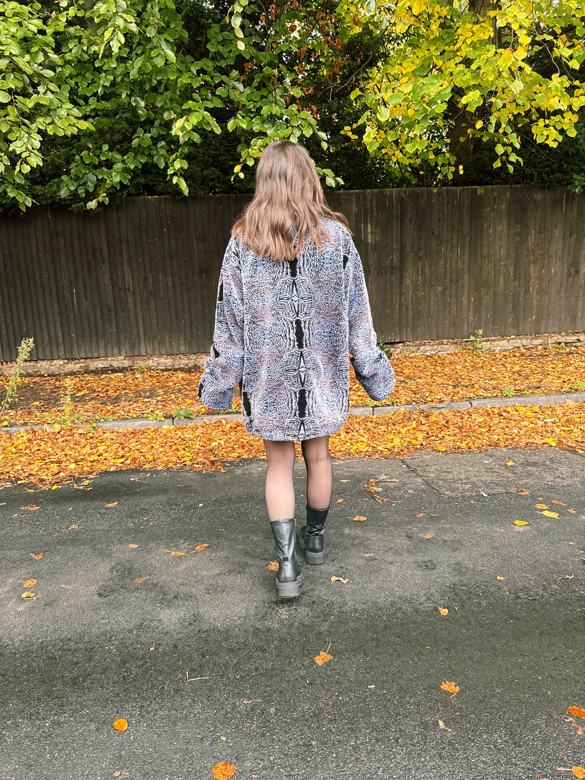 Vintage Abstract Pattern Teddy Fleece Jacket