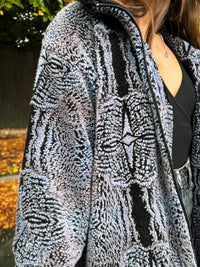 Vintage Abstract Pattern Teddy Fleece Jacket