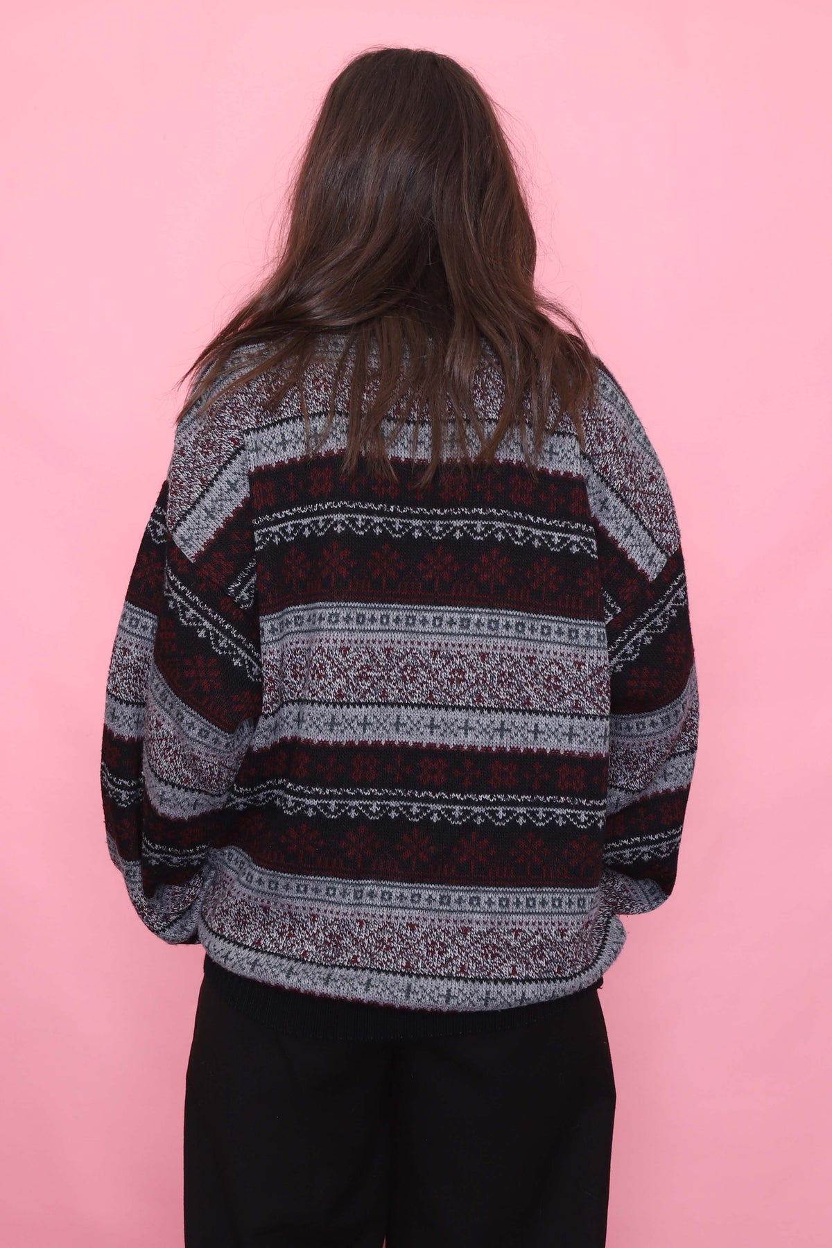 Vintage Pattern 1/4 Button Knit Jumper