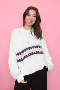 Vintage Cream Cable Knit Jumper