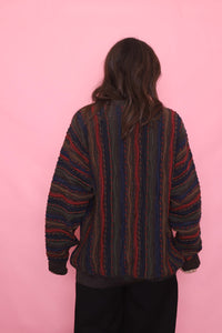 Vintage Coogi-Style Pattern Knit Wool Jumper