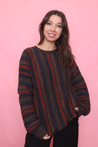 Vintage Coogi-Style Pattern Knit Wool Jumper