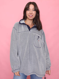 Vintage Grey 1/4 Button Fleece