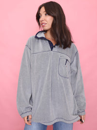 Vintage Grey 1/4 Button Fleece