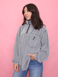 Vintage Grey 1/4 Button Fleece