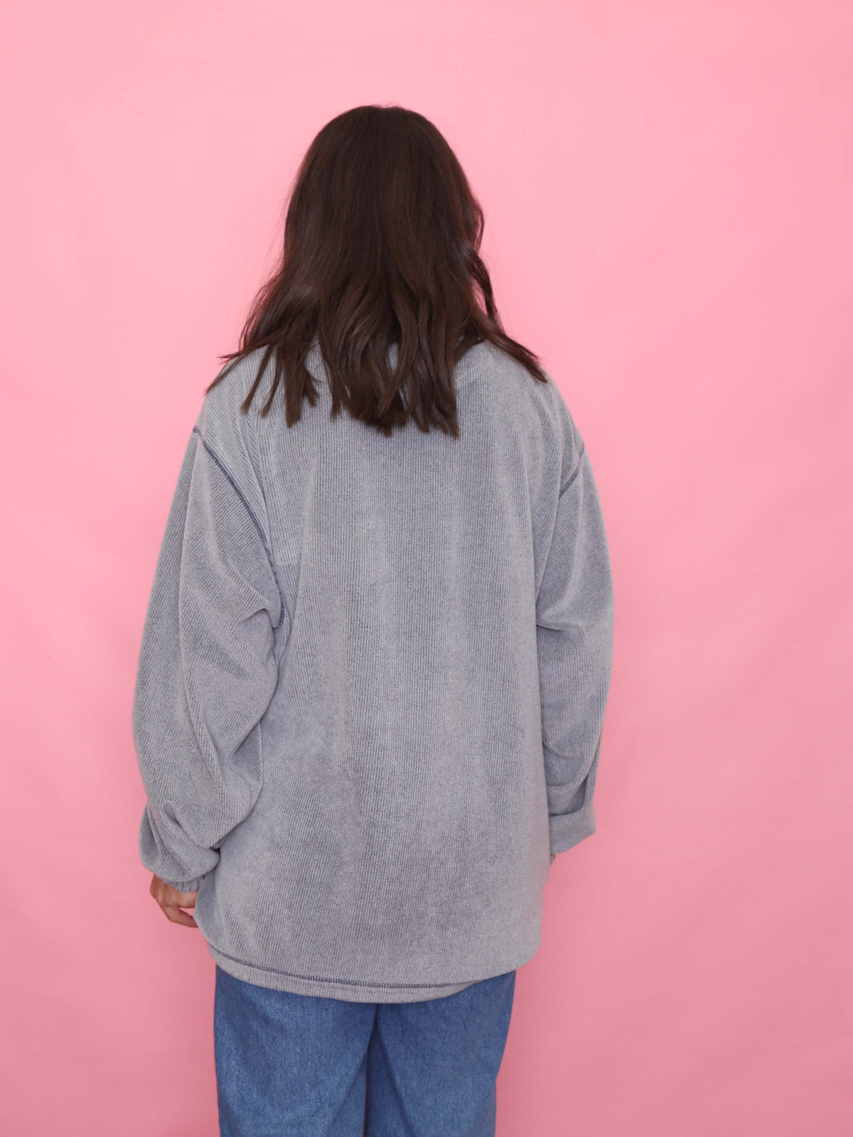 Vintage Grey 1/4 Button Fleece