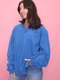 Vintage Blue 1/4 Zip Fleece Pullover