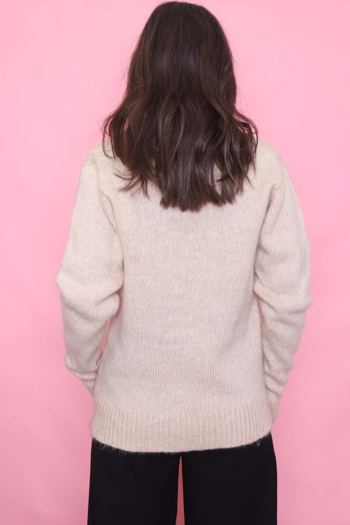 Vintage Soft Beige Cable Knit Cardigan