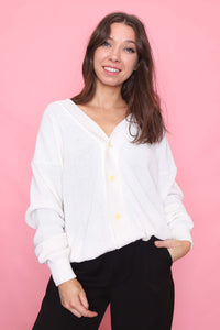 Vintage Off-White Button-Up Cardigan