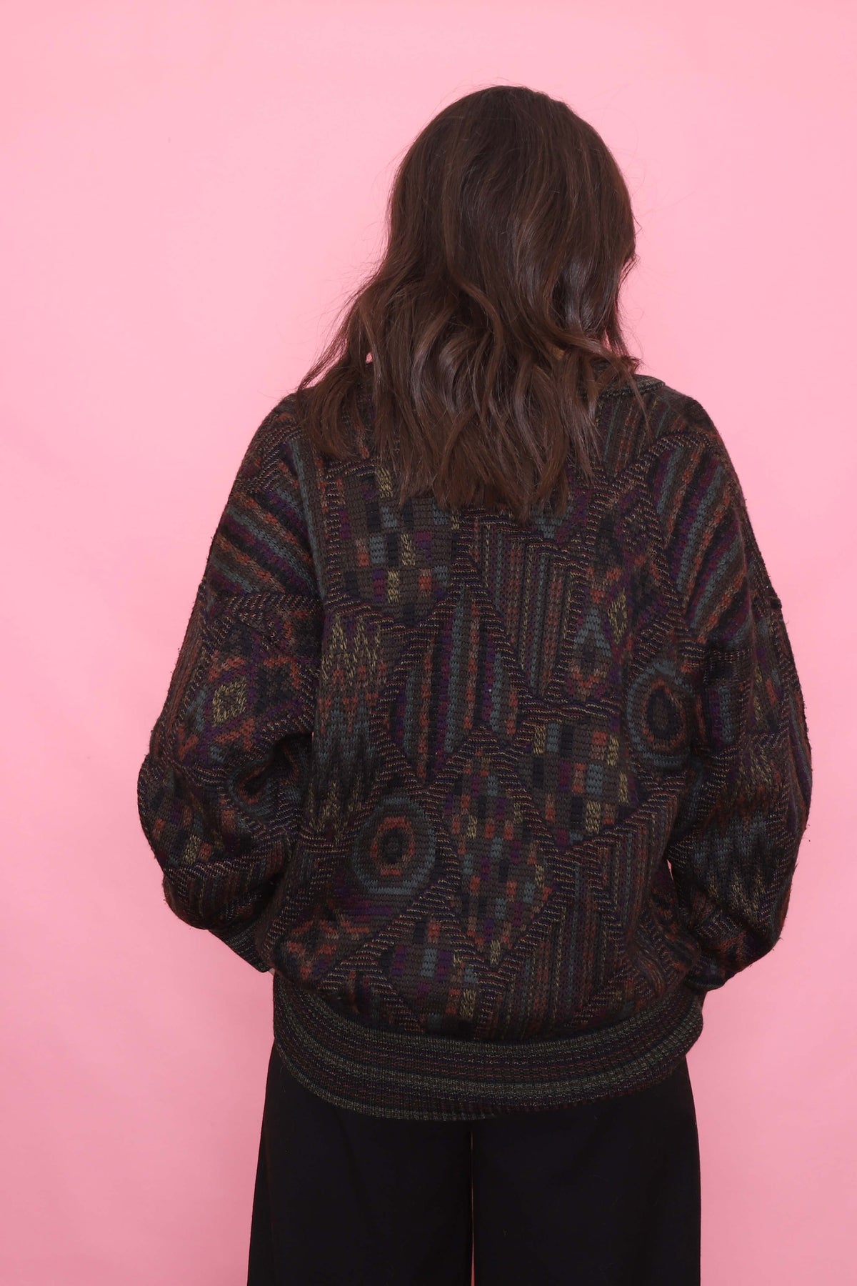 Vintage Abstract Knit Cardigan