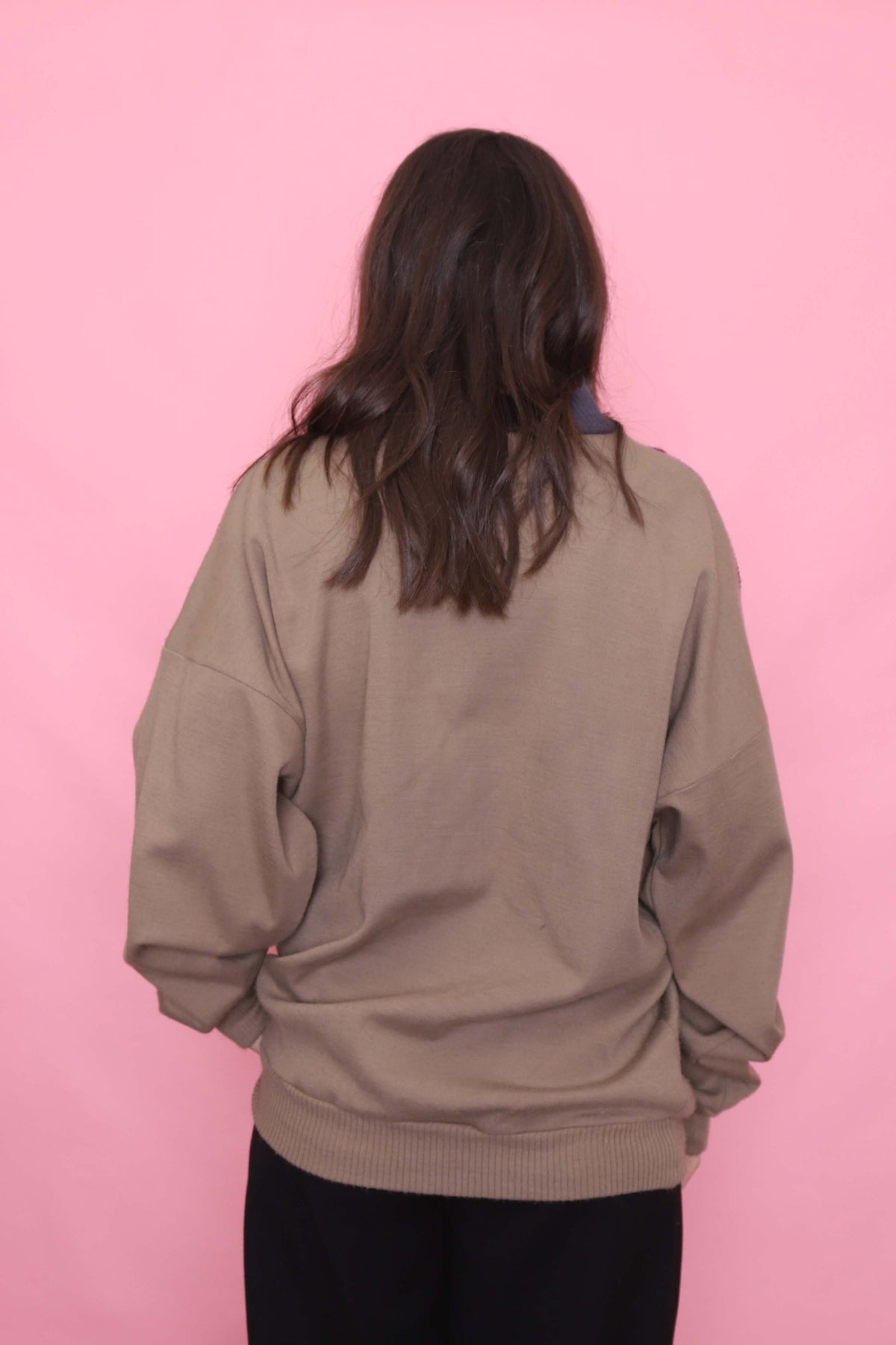 Vintage Colour Block Zip-Up Cardigan Jacket