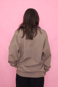 Vintage Colour Block Zip-Up Cardigan Jacket