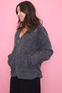 Vintage Charcoal Grey Cardigan Jacket