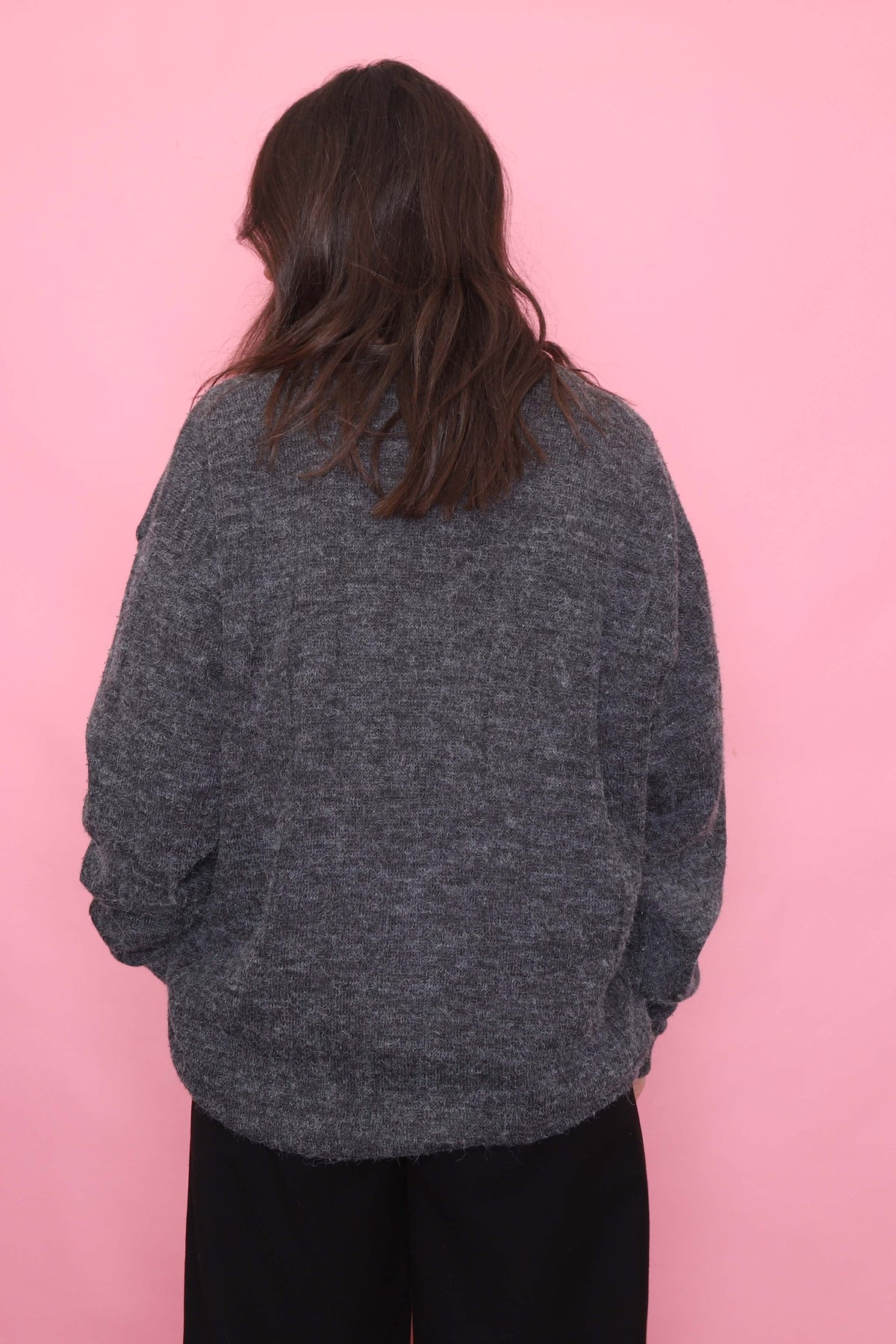 Vintage Charcoal Grey Cardigan Jacket