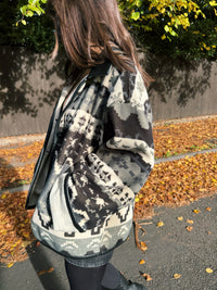 Vintage Patterned Button Up Fleece Jacket