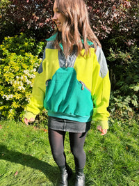 Vintage Colour Block 1/4 Zip Fleece