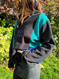 Vintage Colour Block Pick Fun 1/4 Zip Fleece