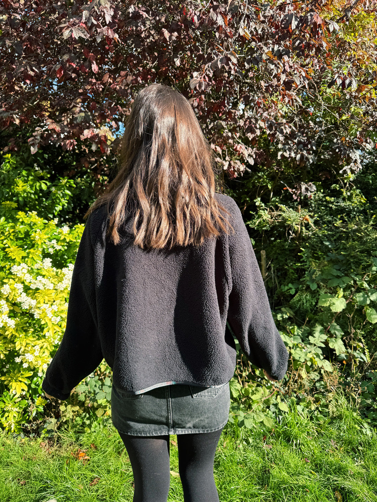 Vintage Nike Black Teddy Fleece Zip-Up Jacket