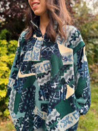 Fila Vintage Magic Line Pattern 1/4 Zip Jacket