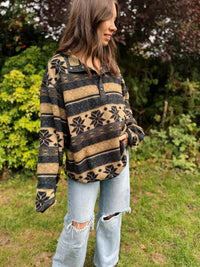 Woolrich Vintage Pattern 1/4 Button Polartec Fleece Jacket