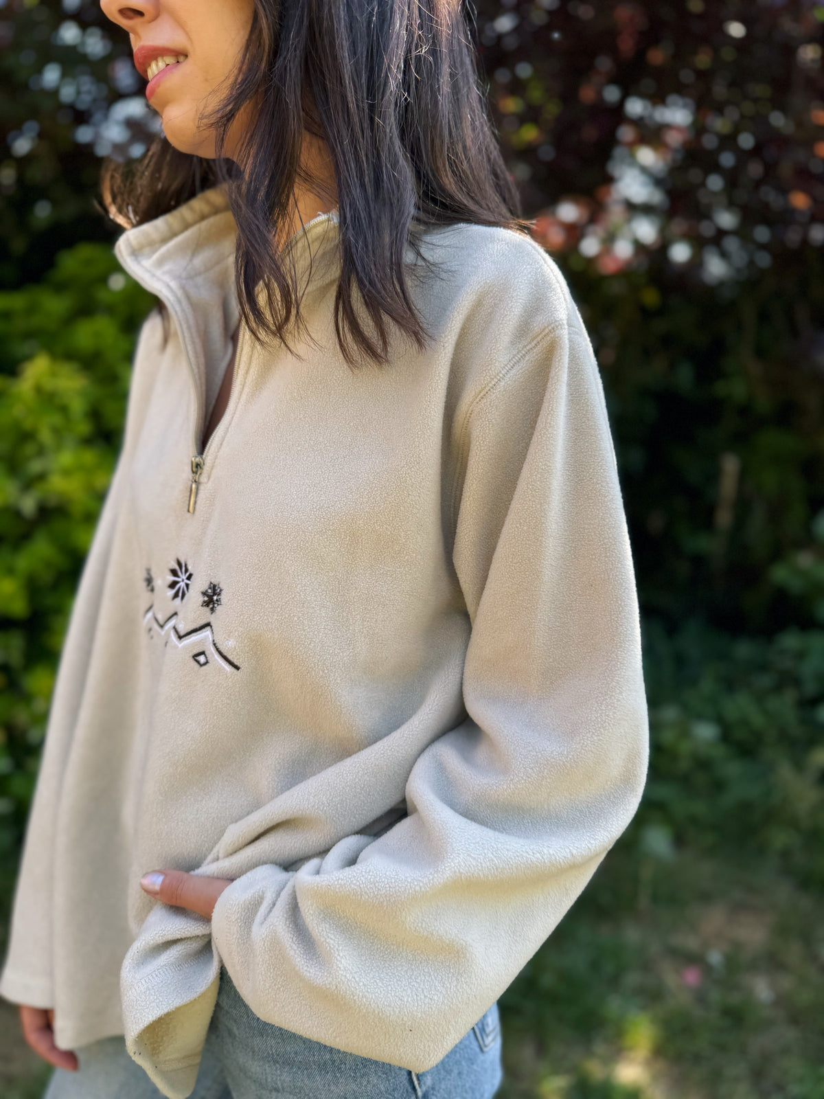 Vintage Embroidered 1/4 Zip Fleece