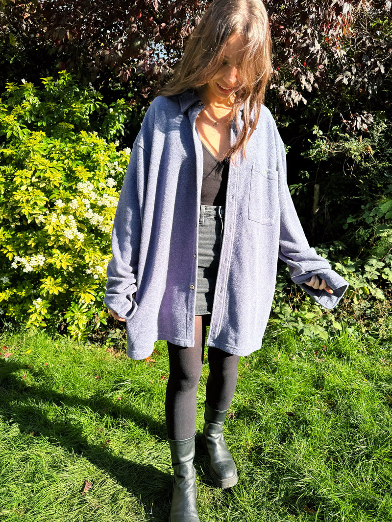 Vintage Oversized Fleece Shirt Jacket