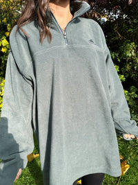 Vintage Adidas 1/4 Zip Fleece Khaki Green