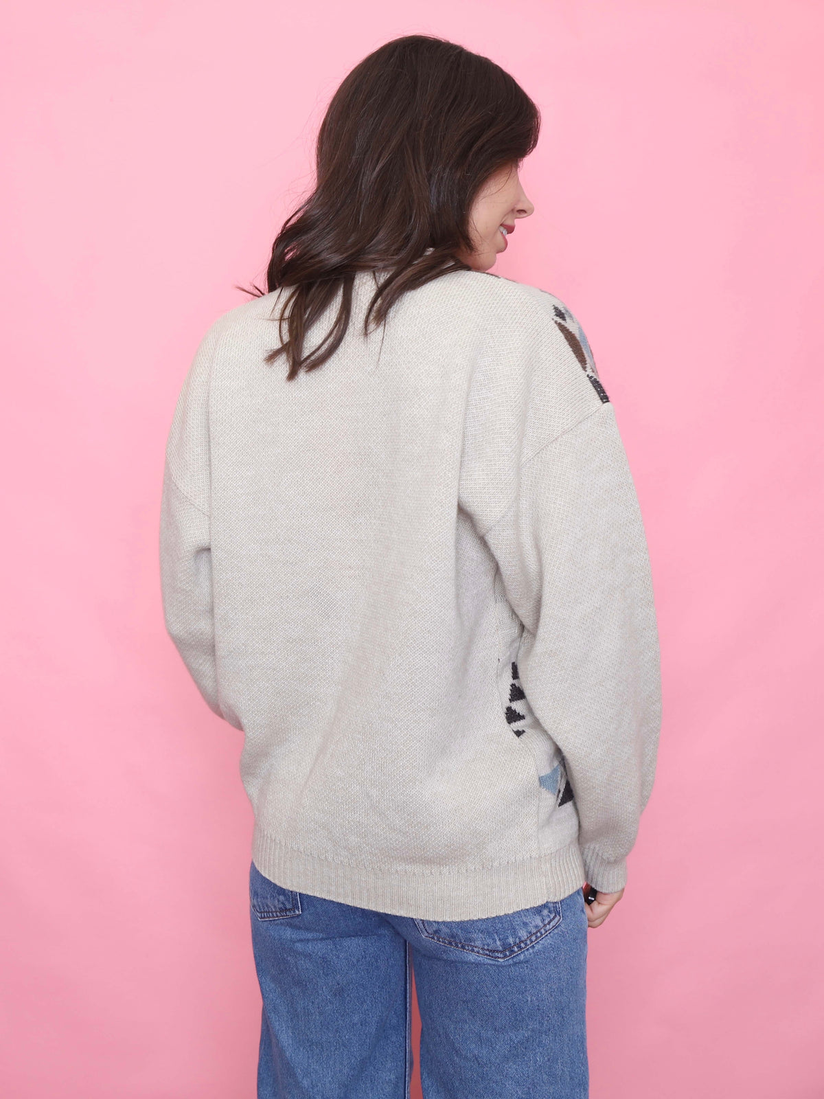 Vintage Neutral Aztec Pattern Cardigan