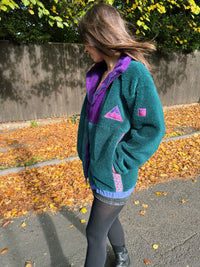 Vintage Helly Hansen Profile Sherpa Fleece Jacket Teal & Purple