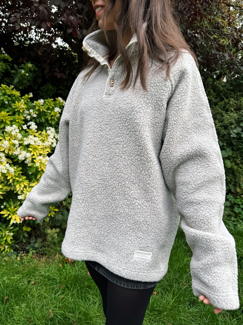 Vintage Cream Teddy 1/4 Button Polartec Fleece Pullover