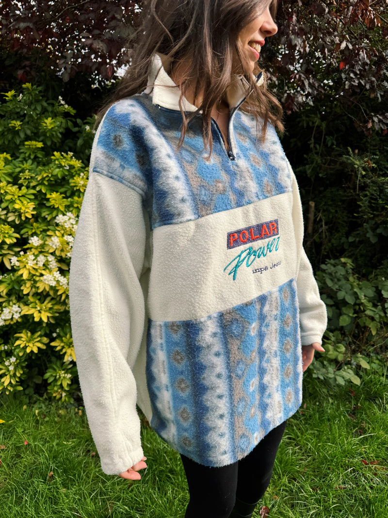 Vintage Polar Power Embroidered 1/4 Zip Fleece